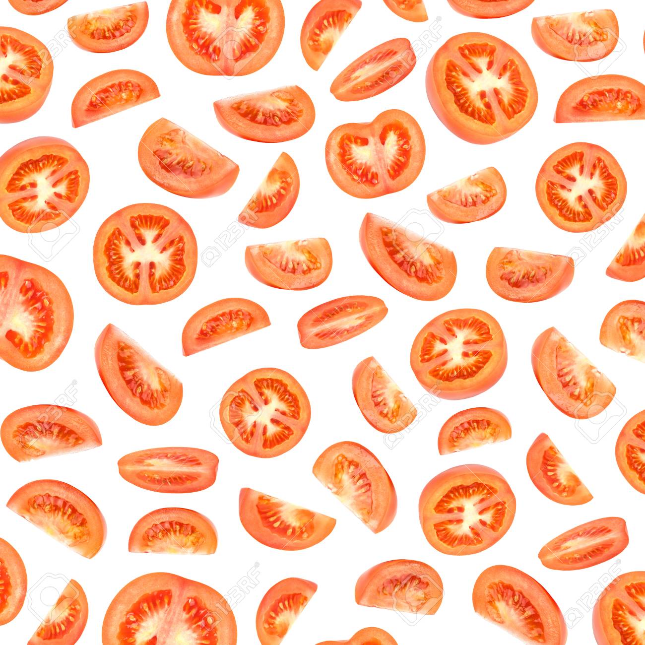 Fresh Red Tomato Photographic Pattern Wallpaper Isolated