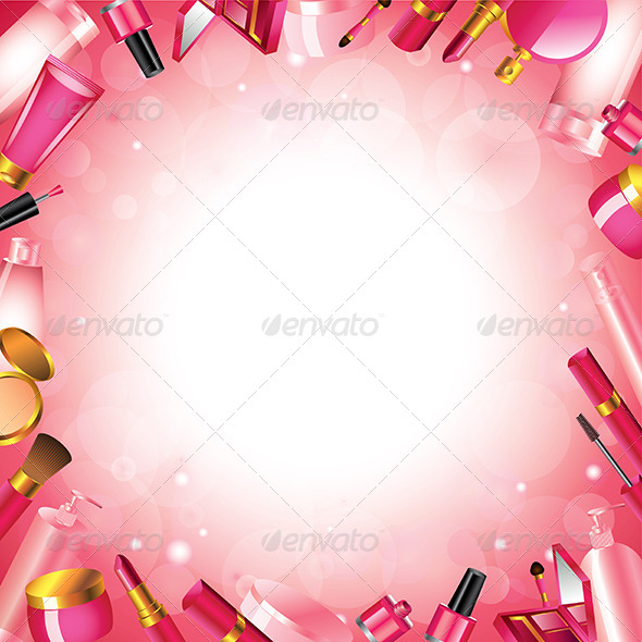 Pink Makeup Background Graphicriver Cosmetics Frame