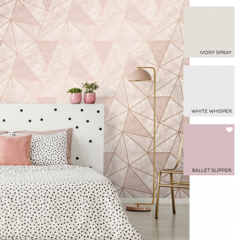 Zara Shimmer Metallic wallpaper in soft pink gold I Love Wallpaper