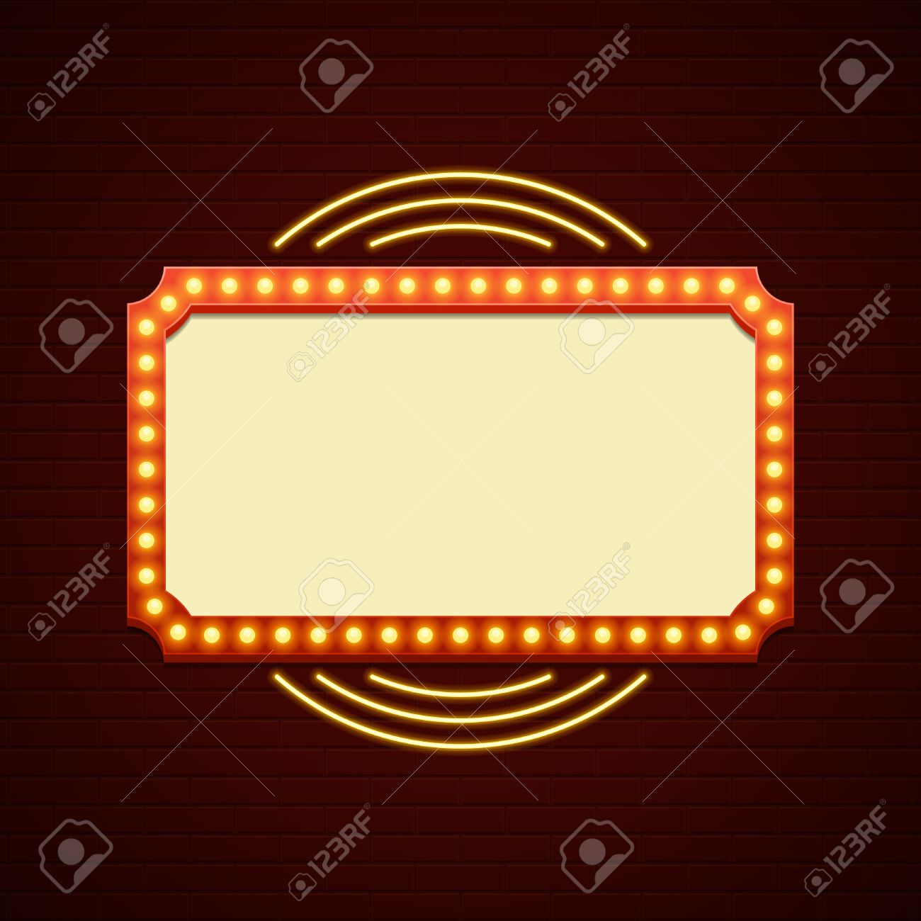 Retro Showtime Sign Design Cinema Signage Light Bulbs Frame