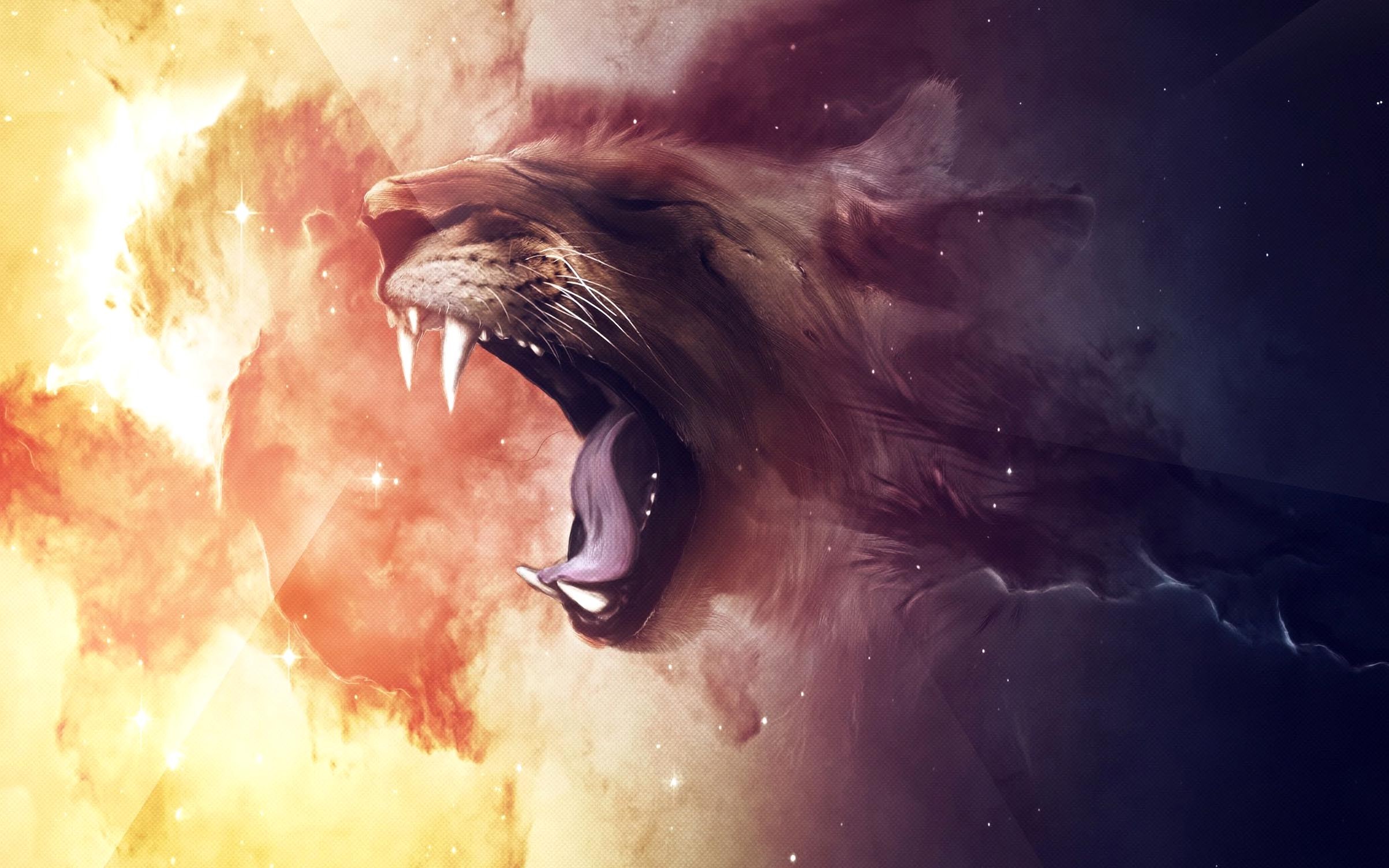 Lion Head Digital Art Desktop Wallpaper High Resolution