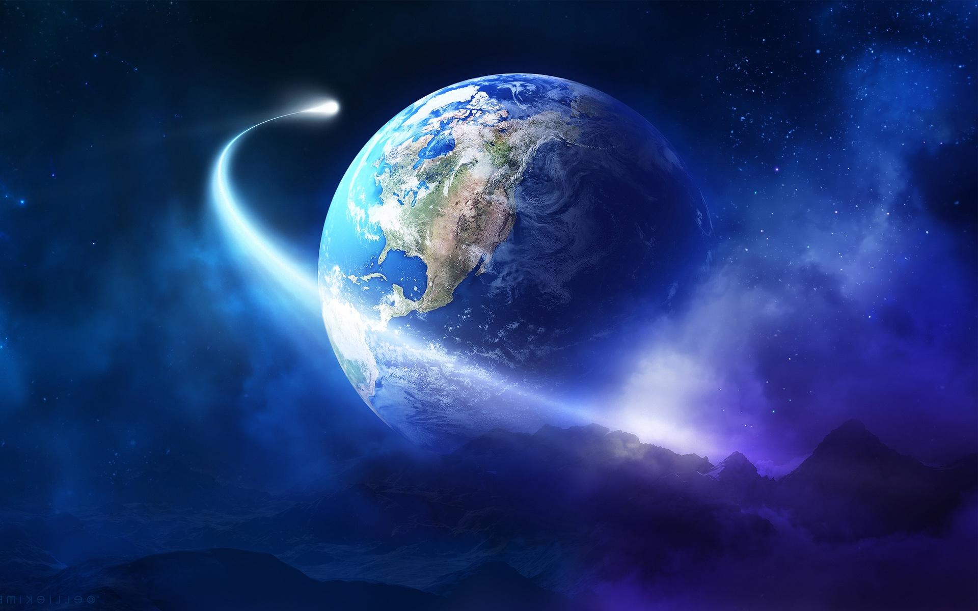 Planet Earth In Colorful Space HD Wallpaper   Cool Wallpapers