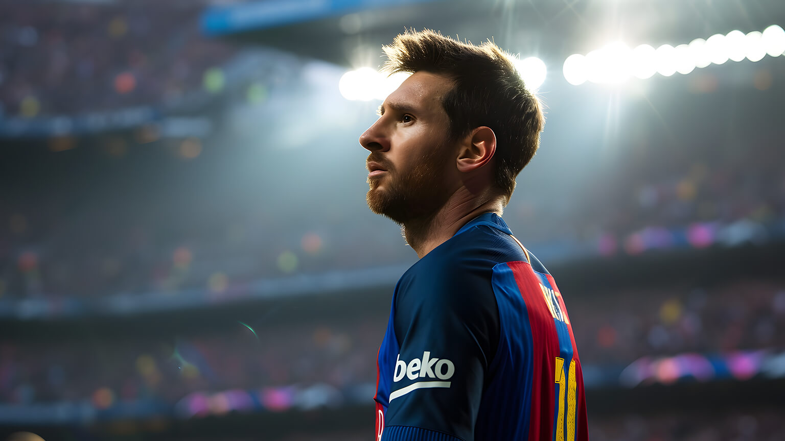 Aesthetic Lionel Messi In Barcelona Kit Desktop Wallpaper 4k
