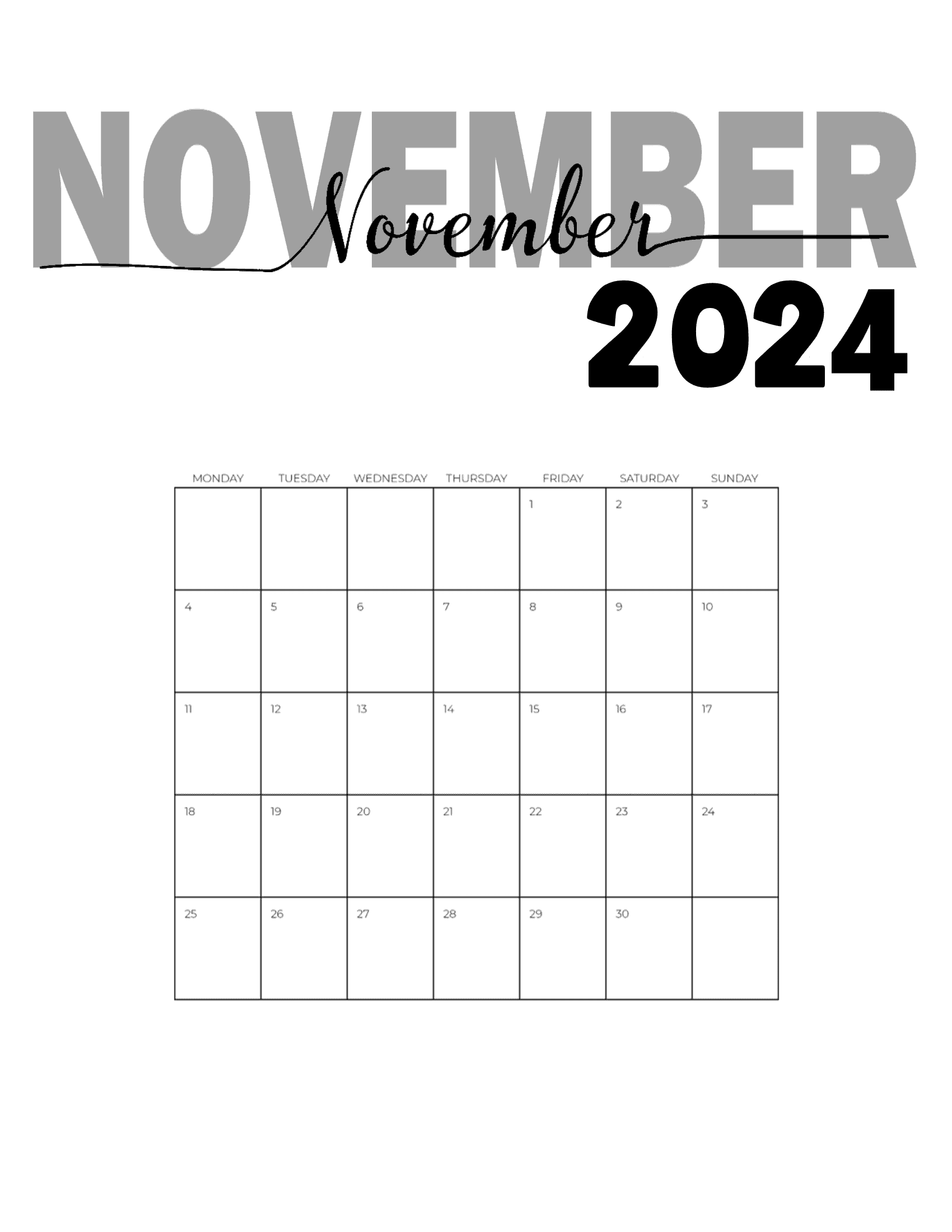 November text graphic