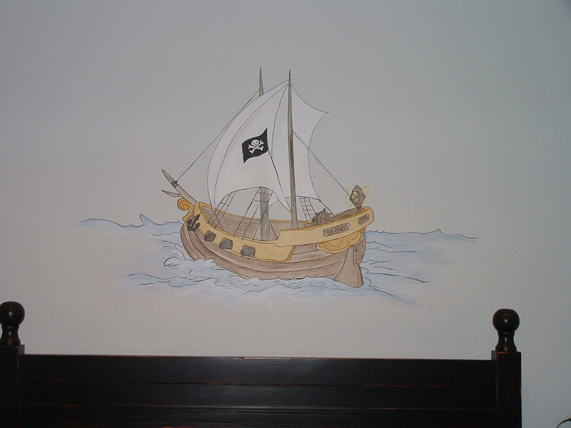 pirate ship x pirate mural pirate murals kids room 614 x 819 64 kb