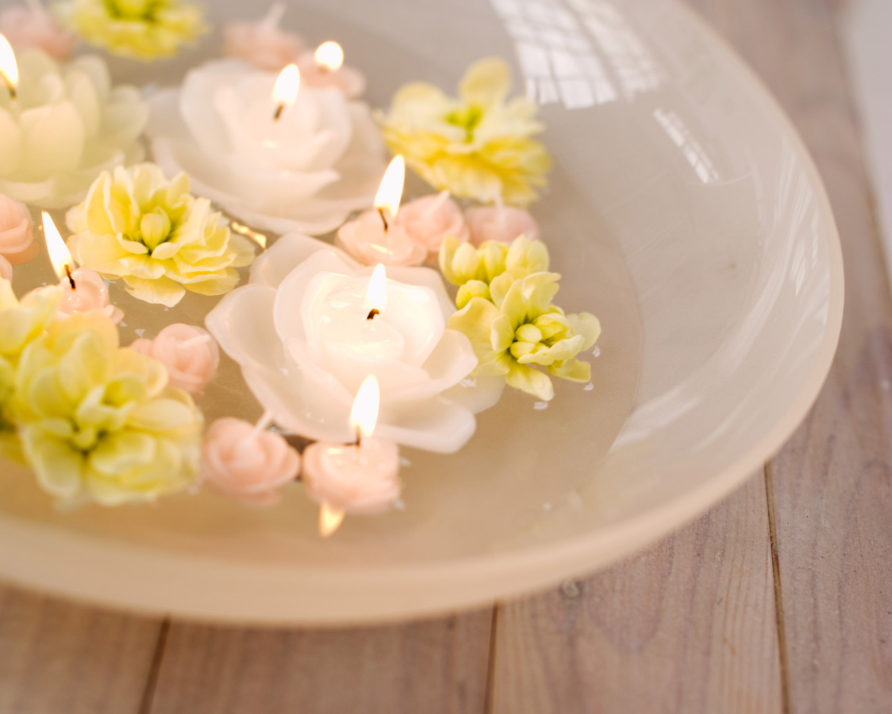 White Yellow Flower Candle Wallpaper All In Pink