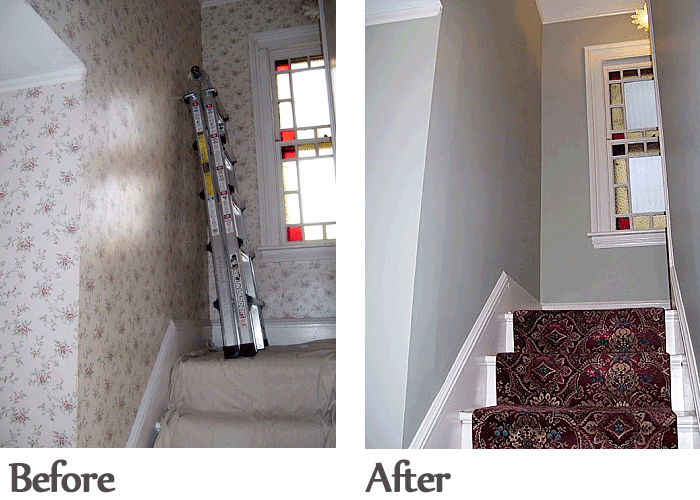 Before After J B Paint Wallpaper Removal Restoration