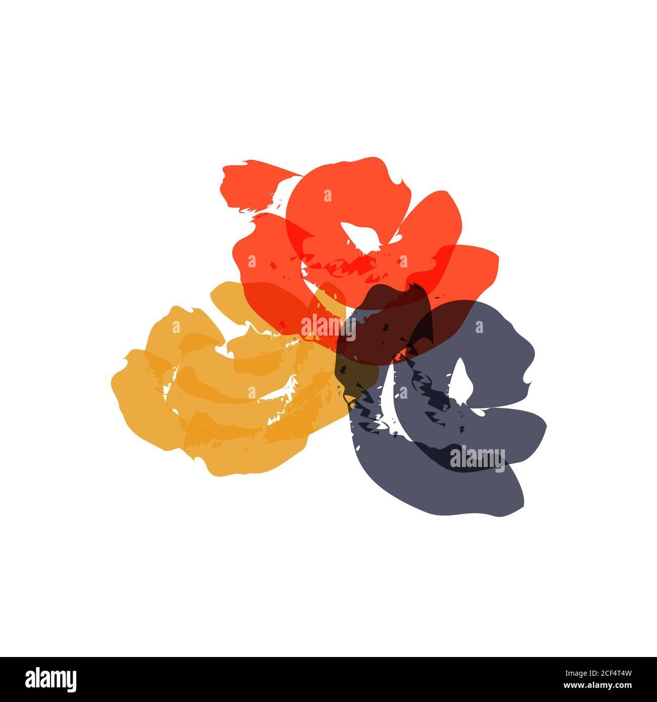 Minimalist Design Background With Abstract Bouquet Of Roses