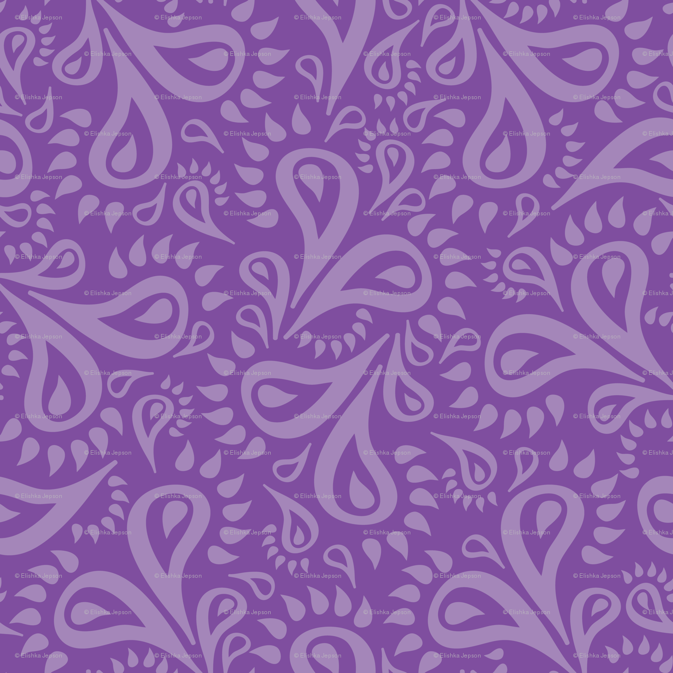 Purple Indian Design Wallpaper Paisley Flowers