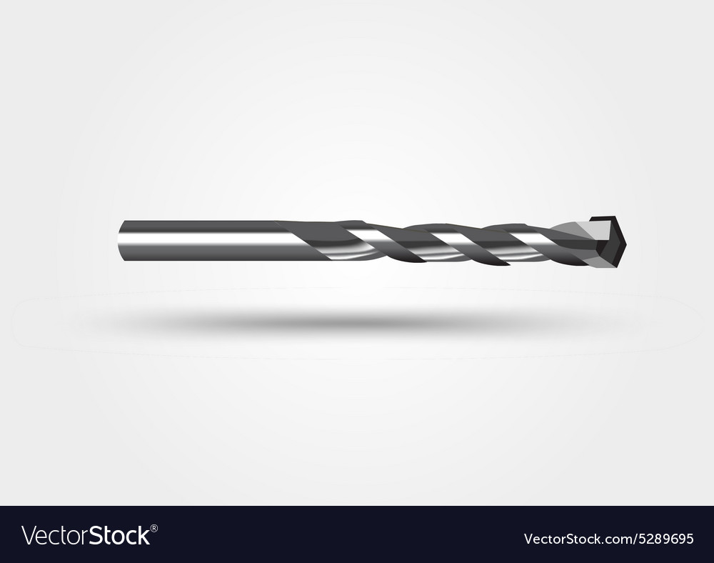 Drill Bit Isolated On A White Background Vector Image