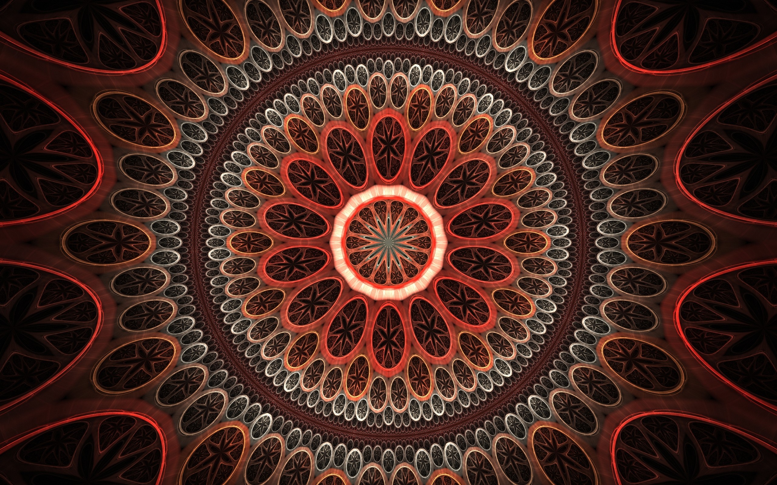 Abstract Circles Shapes Psychedelic Artwork Symmetry Wallpaper