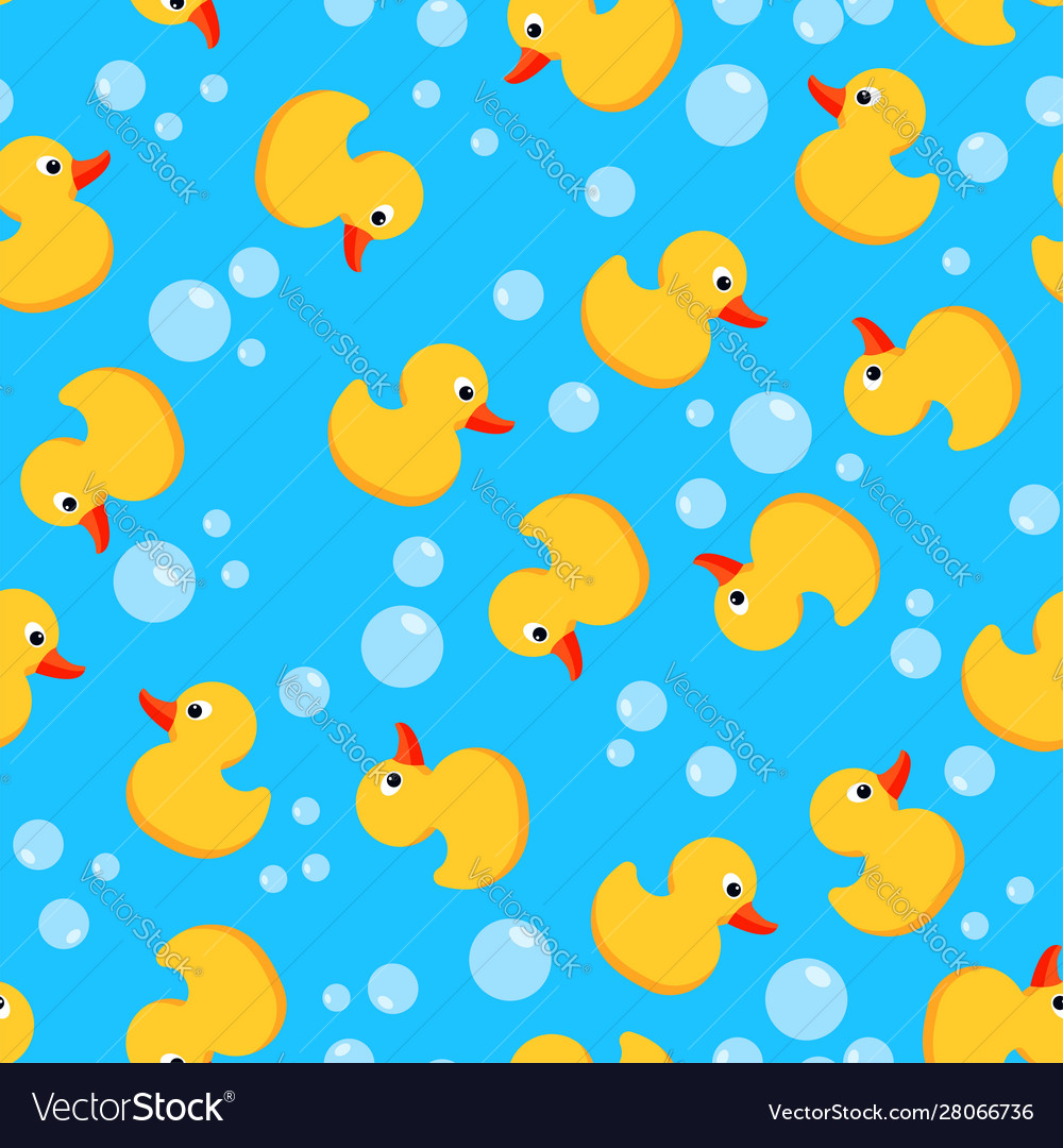 Free download Seamless background with yellow rubber duck toy Vector