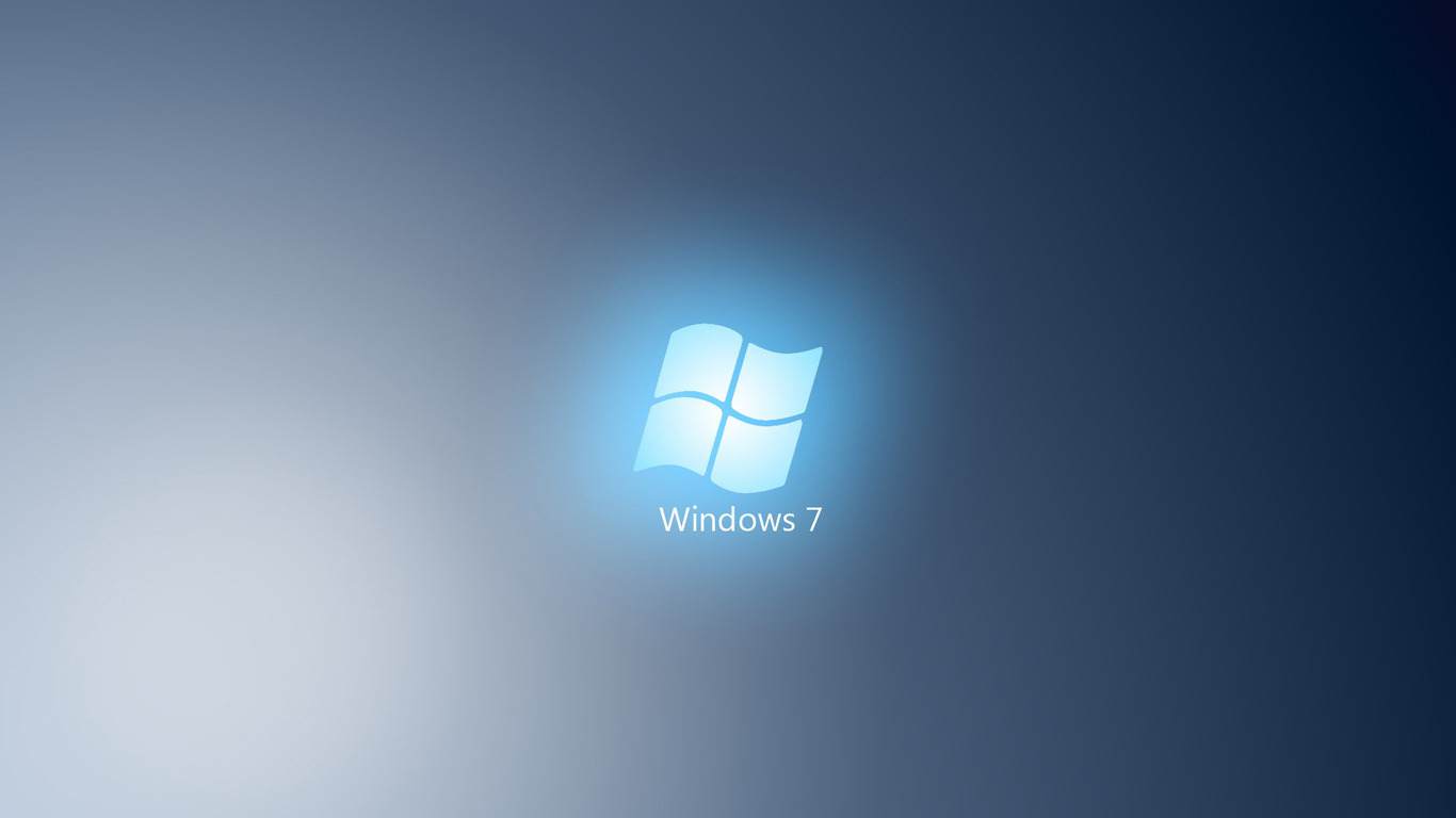 Download Glowing Windows 7 logo wallpaper 1366x768