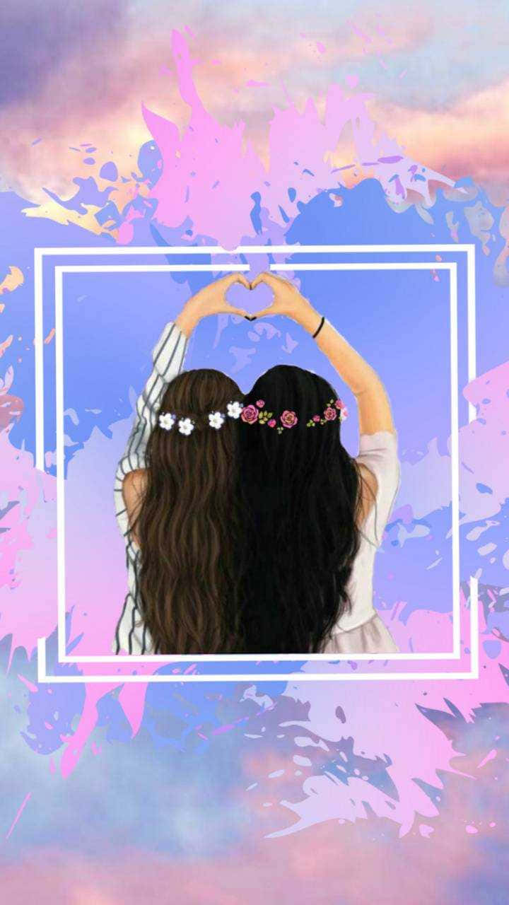 Best Friends Forever iPhone Heart Hands Wallpaper