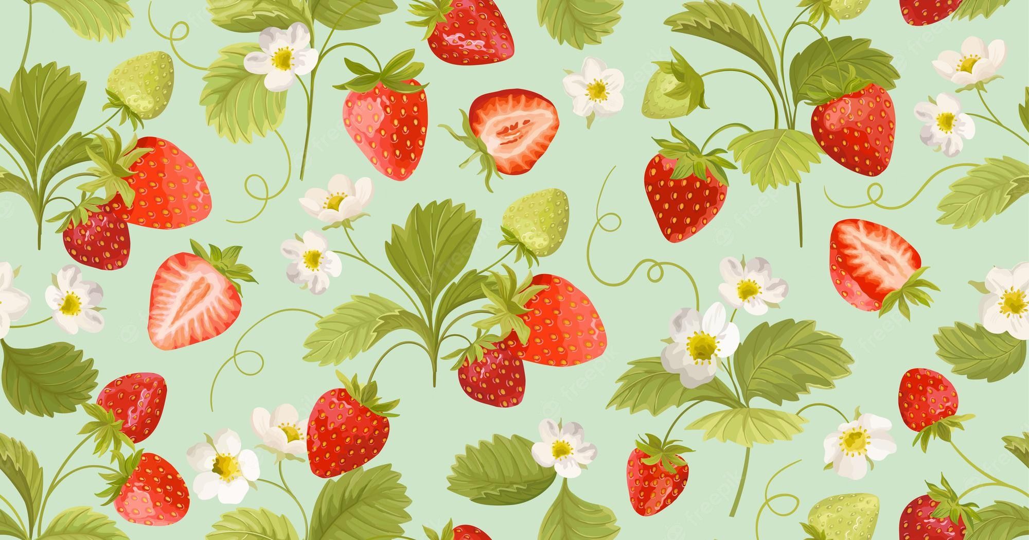 Strawberry Vintage Wallpaper