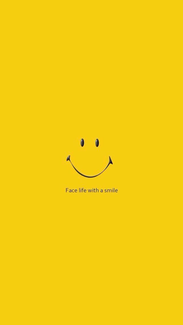 Just Smile Yellow Quotes Wallpaper