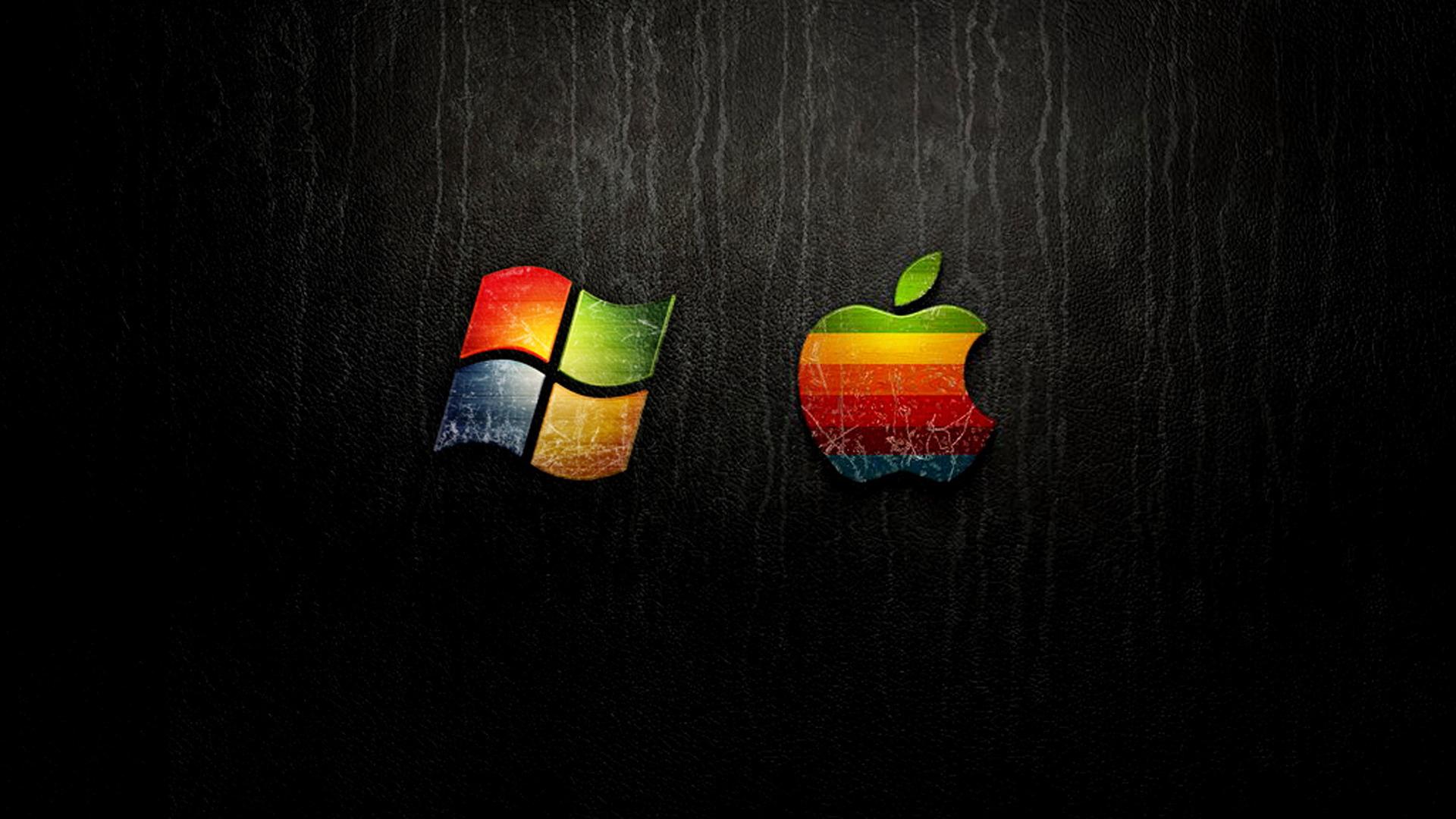 HD Colorful Windows And Apple Wallpaper Background For Desktop