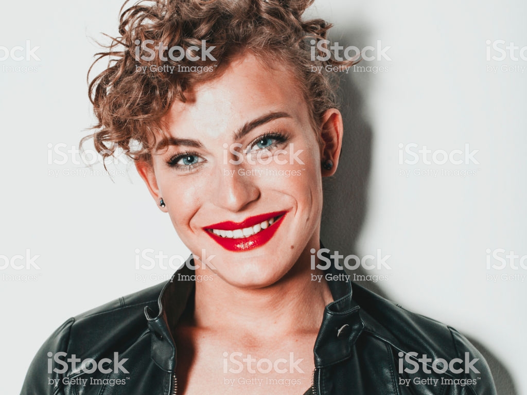 Cute Young Man Smiling Makeup Stock Photo Image Now