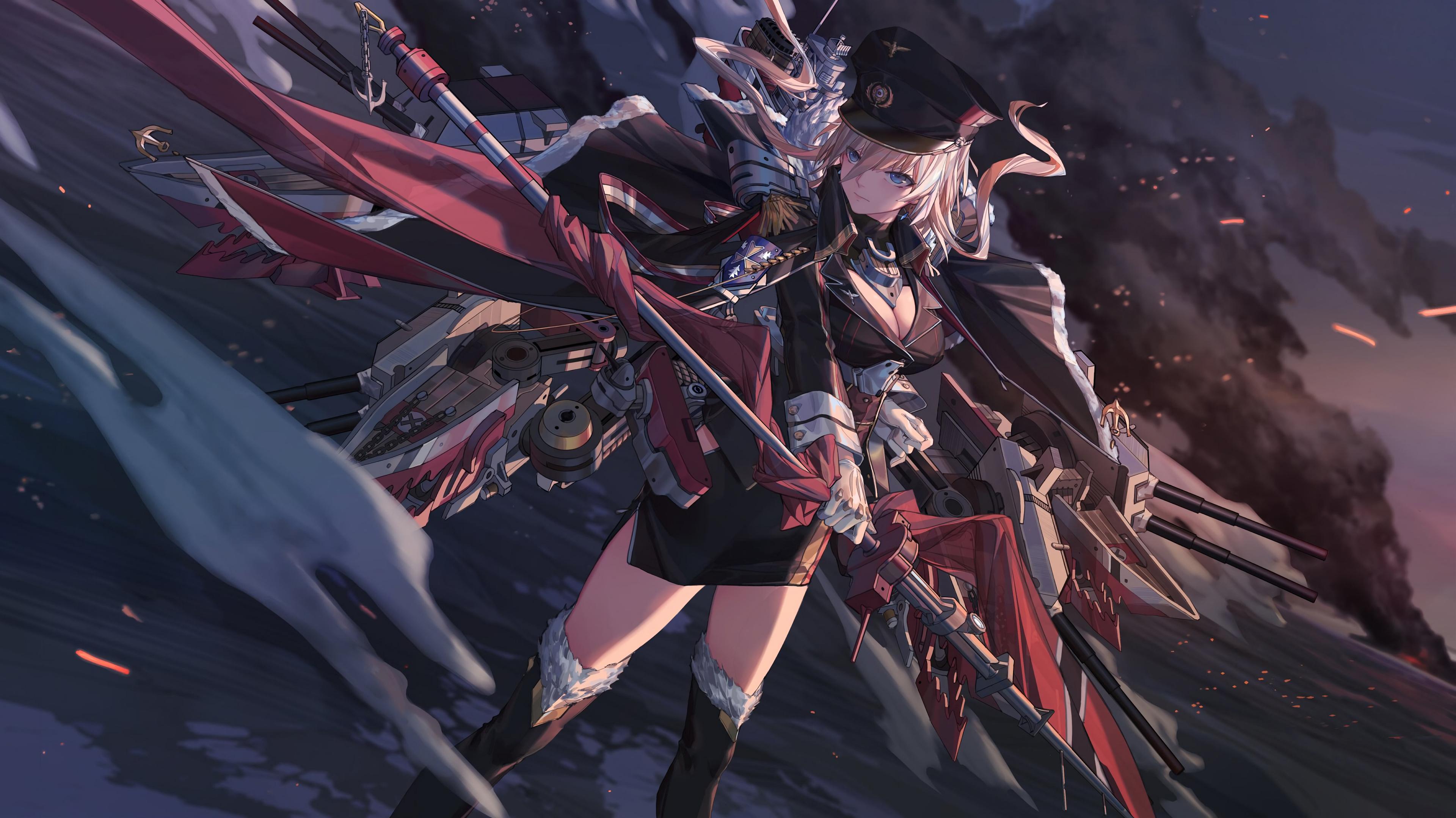 Azur Lane Bismarck Anime Girl 4k Wallpaper