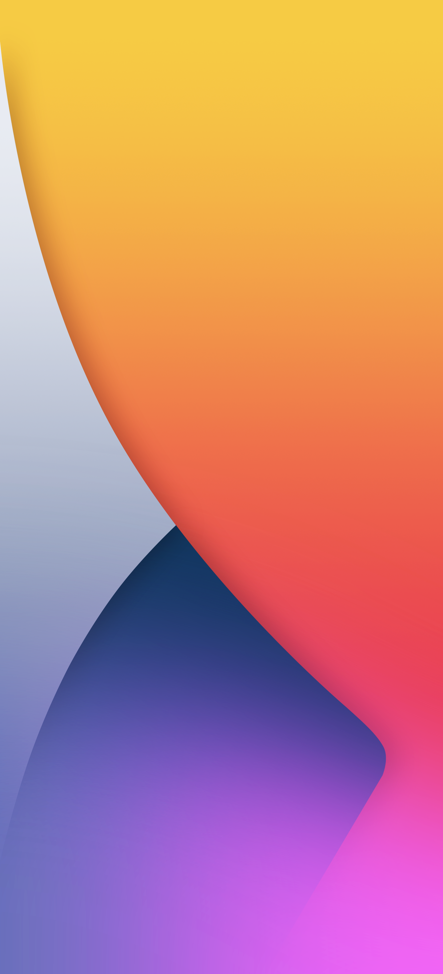 Abstract iPhone 16 wallpaper with a blend of yellow, orange, pink, purple, and blue hues, creating a vibrant and modern design