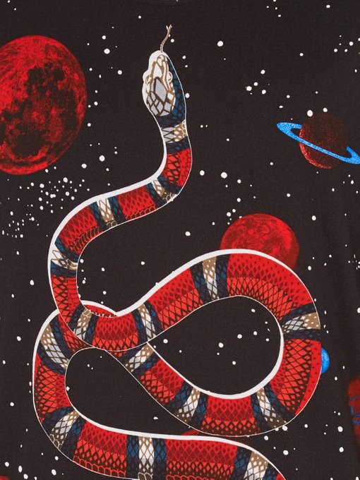 Space Snake Print Cotton T Shirt Gucci Matchesfashion