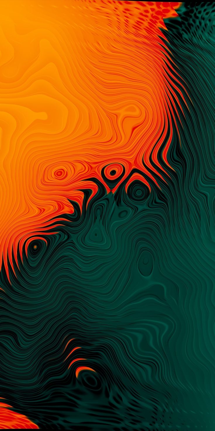 Orange Green Match Abstract Wallpaper