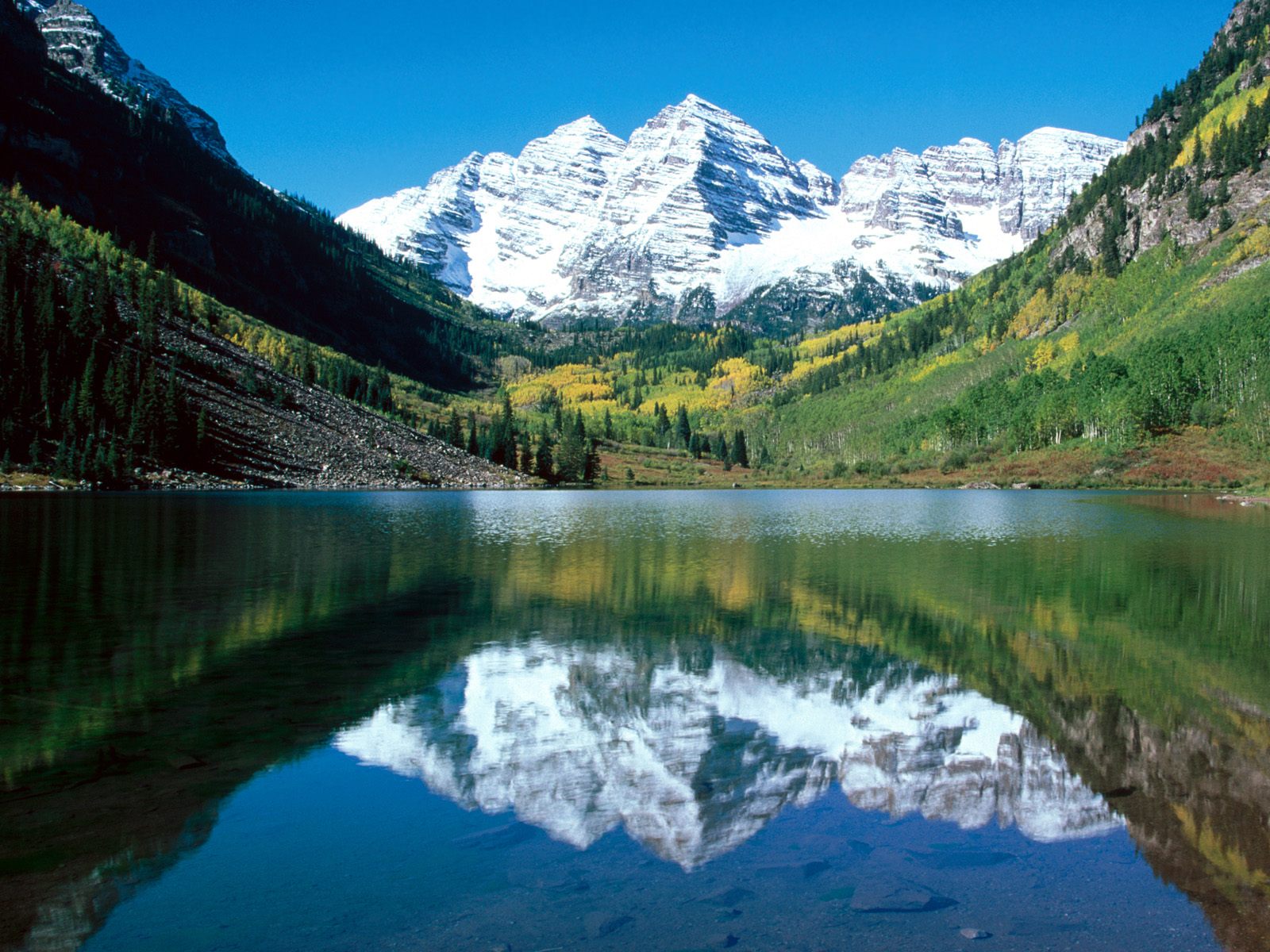 snow capped maroon bells white river national forest colorado