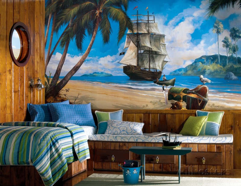 Free download Pirate Chair Rail Prepasted Mural Wall Mural 72 x 126in