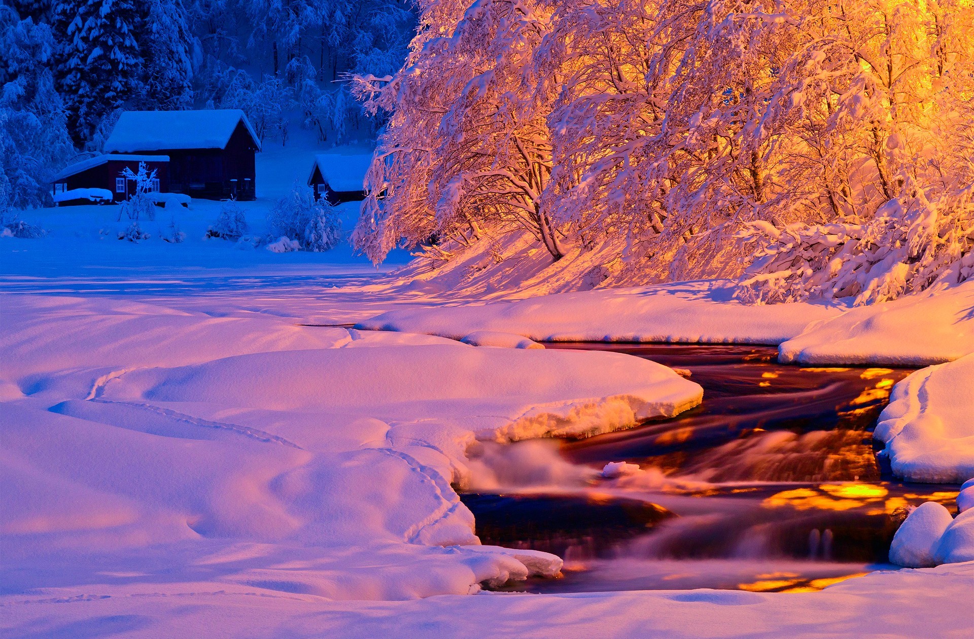 Winter Sunset Desktop Wallpaper HD Os