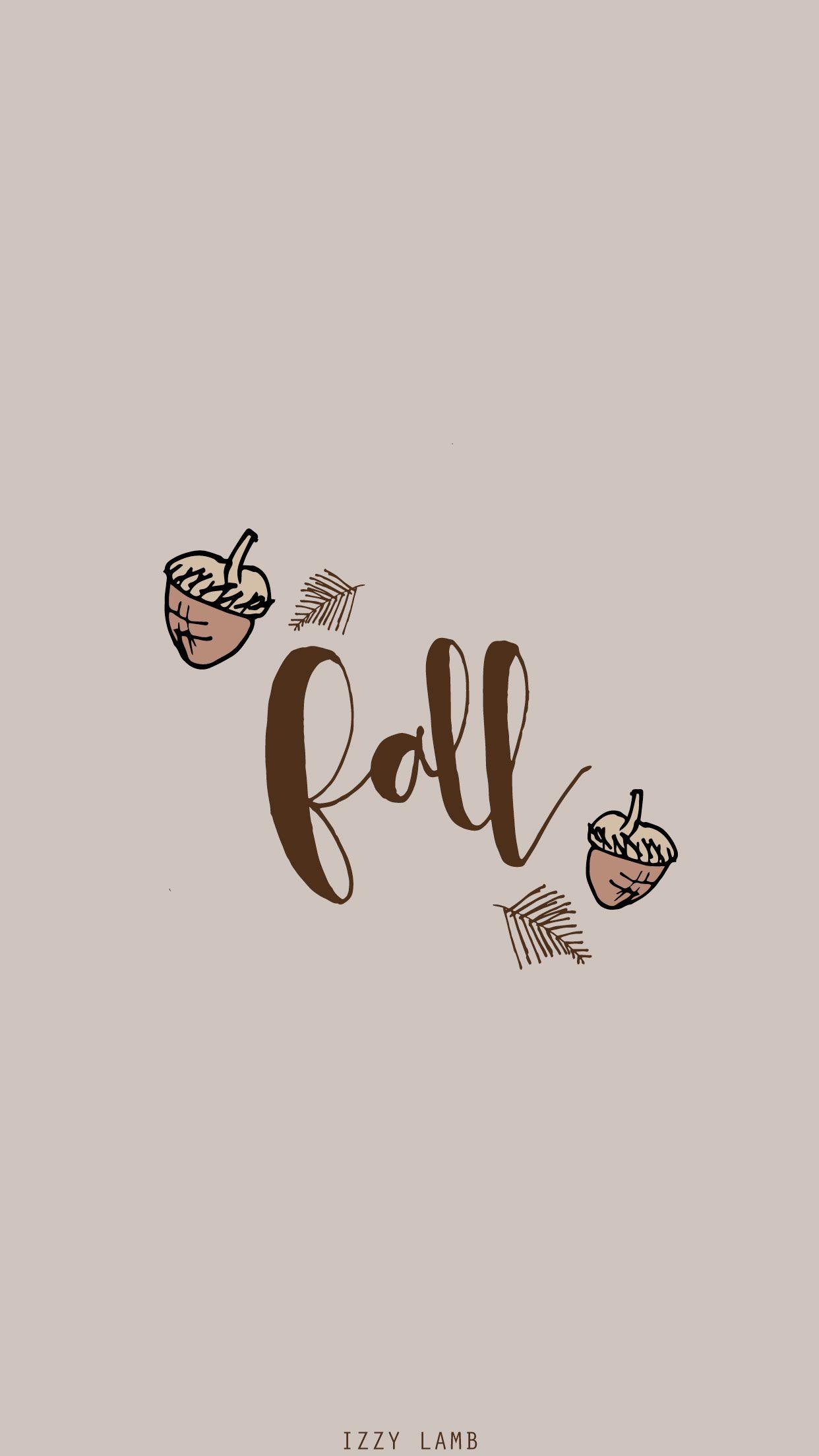 Fall Acorns iPhone Wallpaper Cute