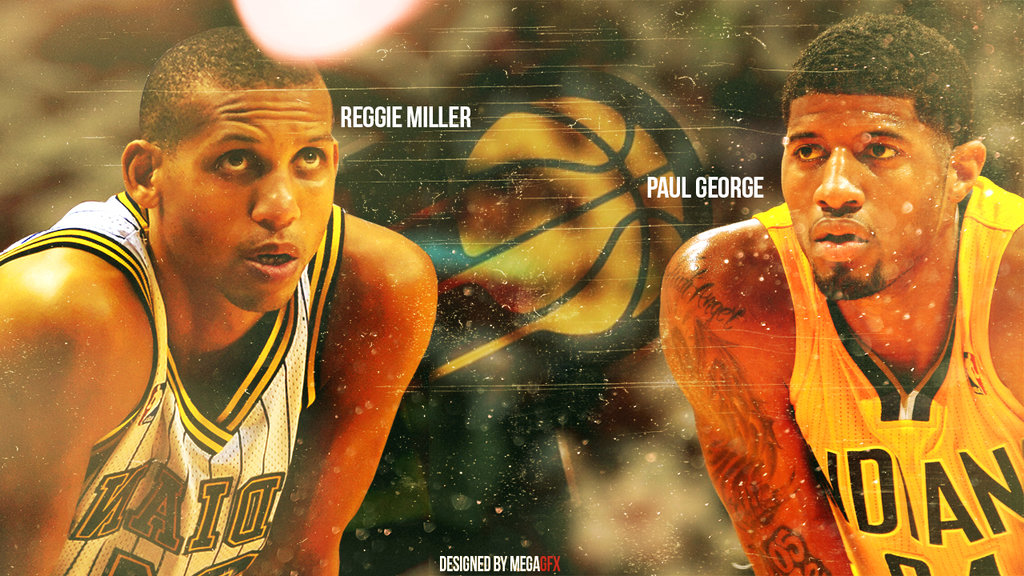 Reggie Miller and Paul George WALLPAPER by GfxByMega on