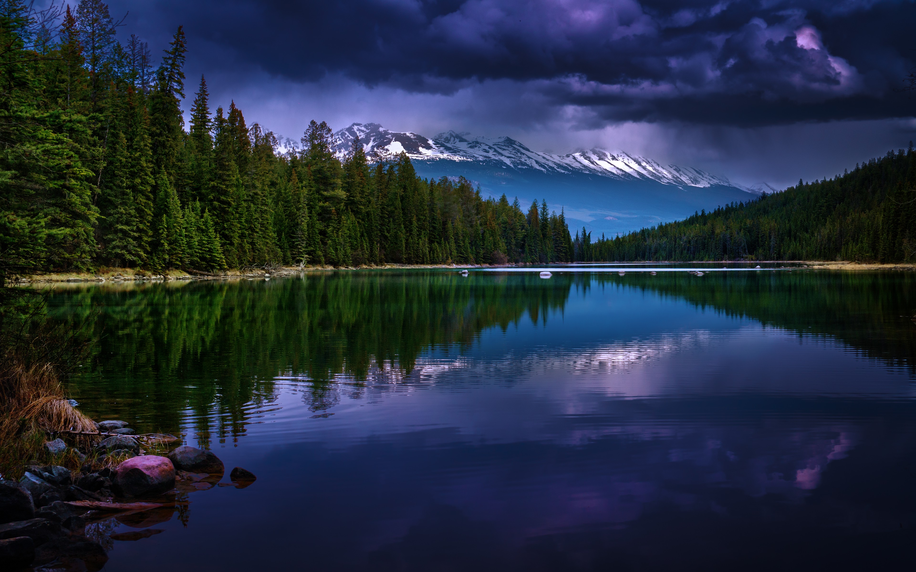 Nature Lake Sky Mountain Canada Water Wallpaper HD