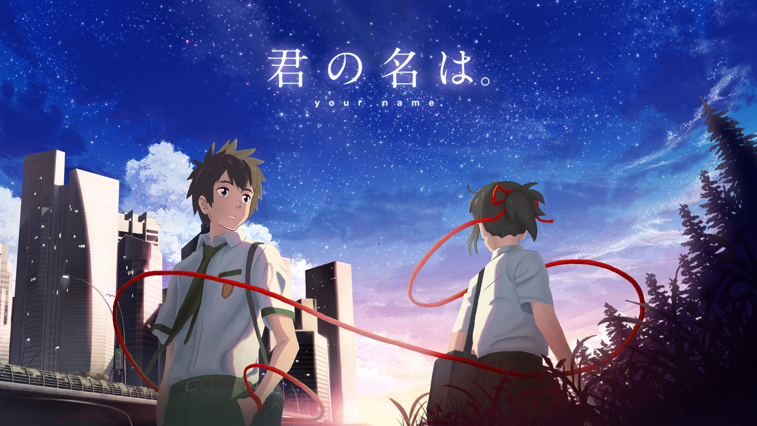 Mitsuha Miyamizu Taki Tachibana Anime Your Name Wallpaper