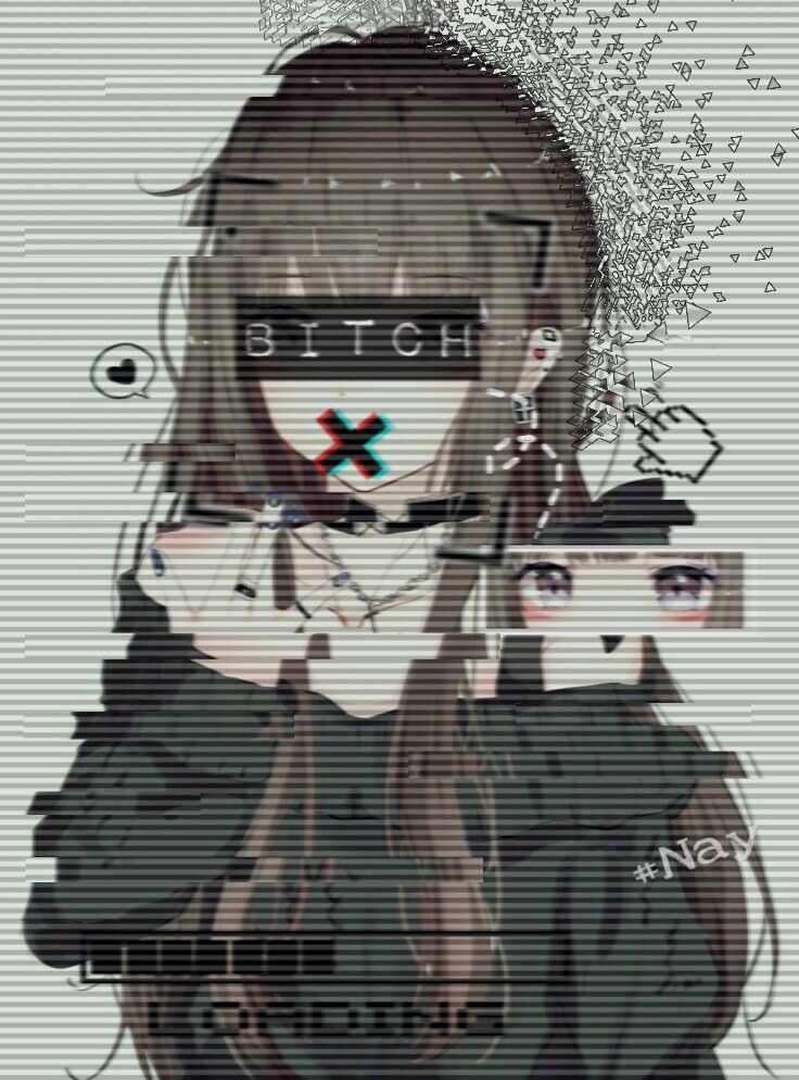 Anime Glitch Chorando Menina De Desenhos