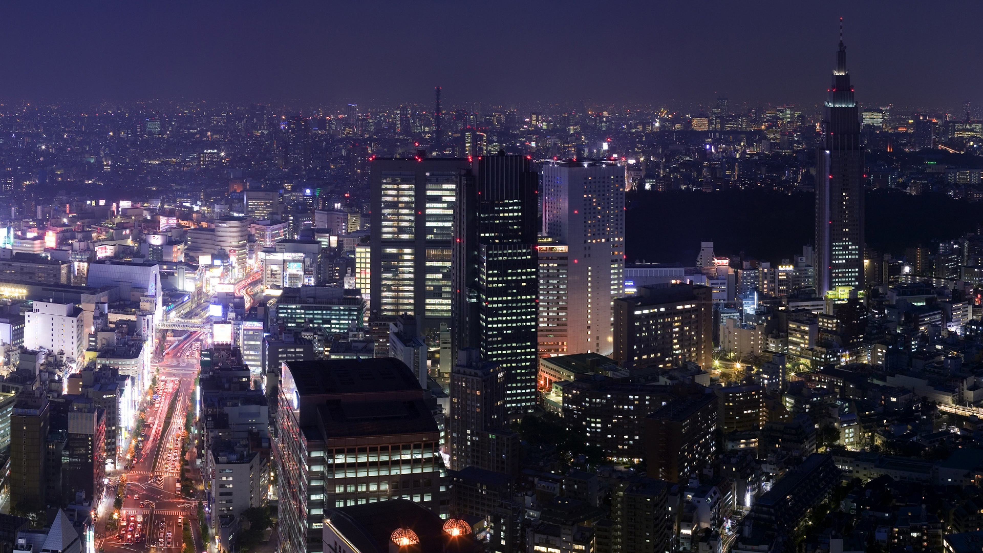 Wallpaper City Night Skyscraper Lights 4k