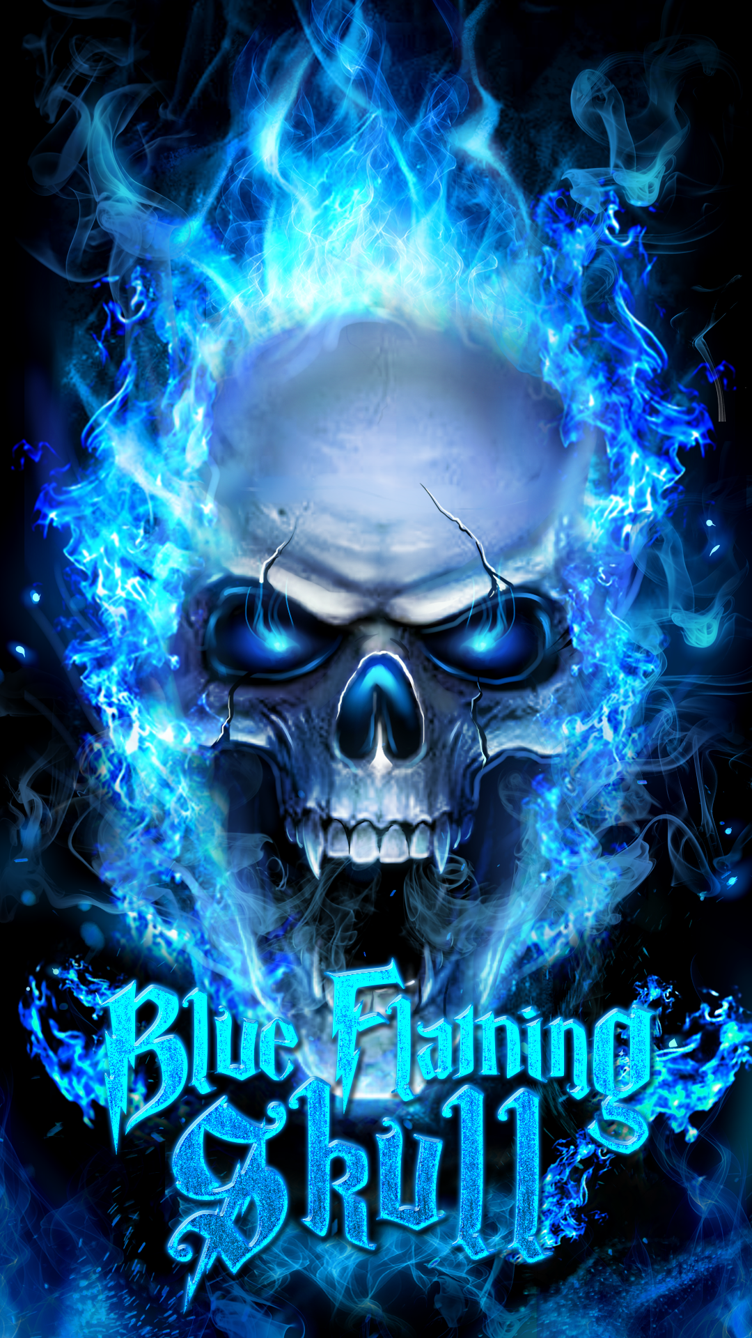 Blue Flaming Skull Live Wallpaper Android From