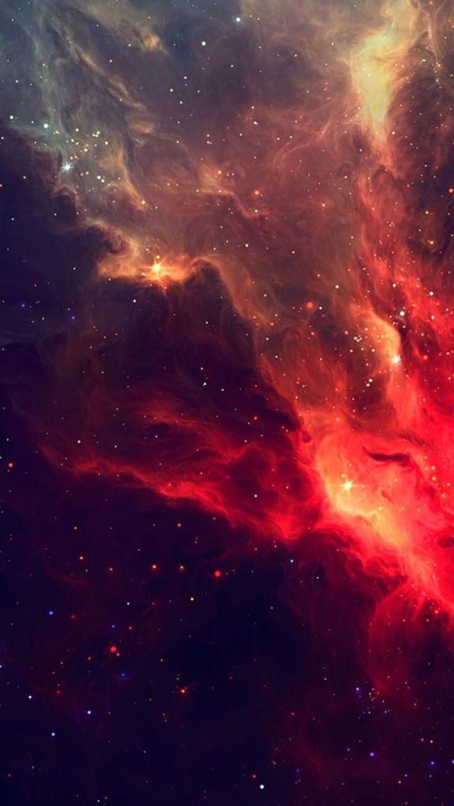 Red Galaxy iPhone Wallpaper Deep Space