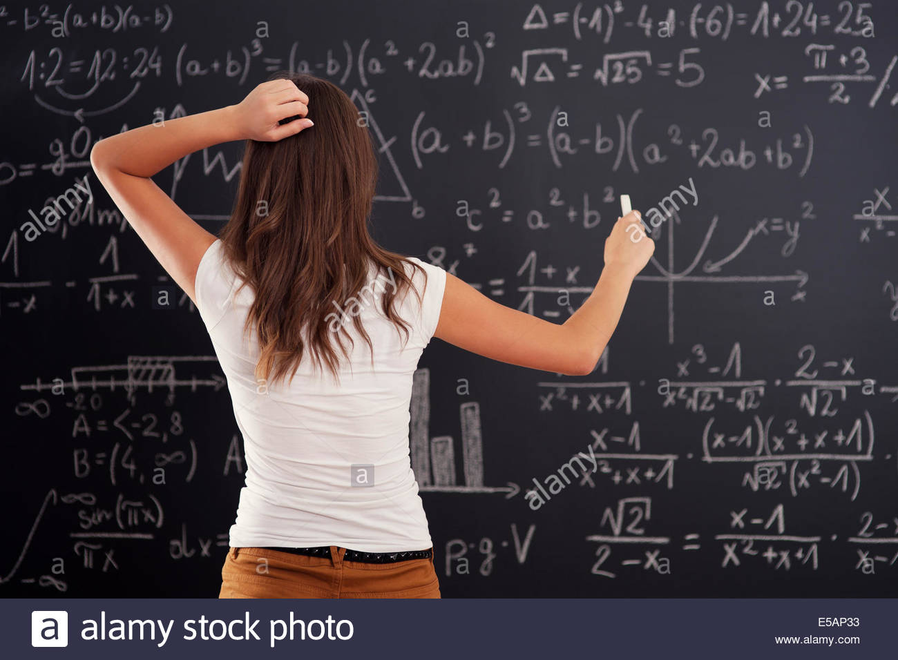 Blackboard Math Problem Stock Photos