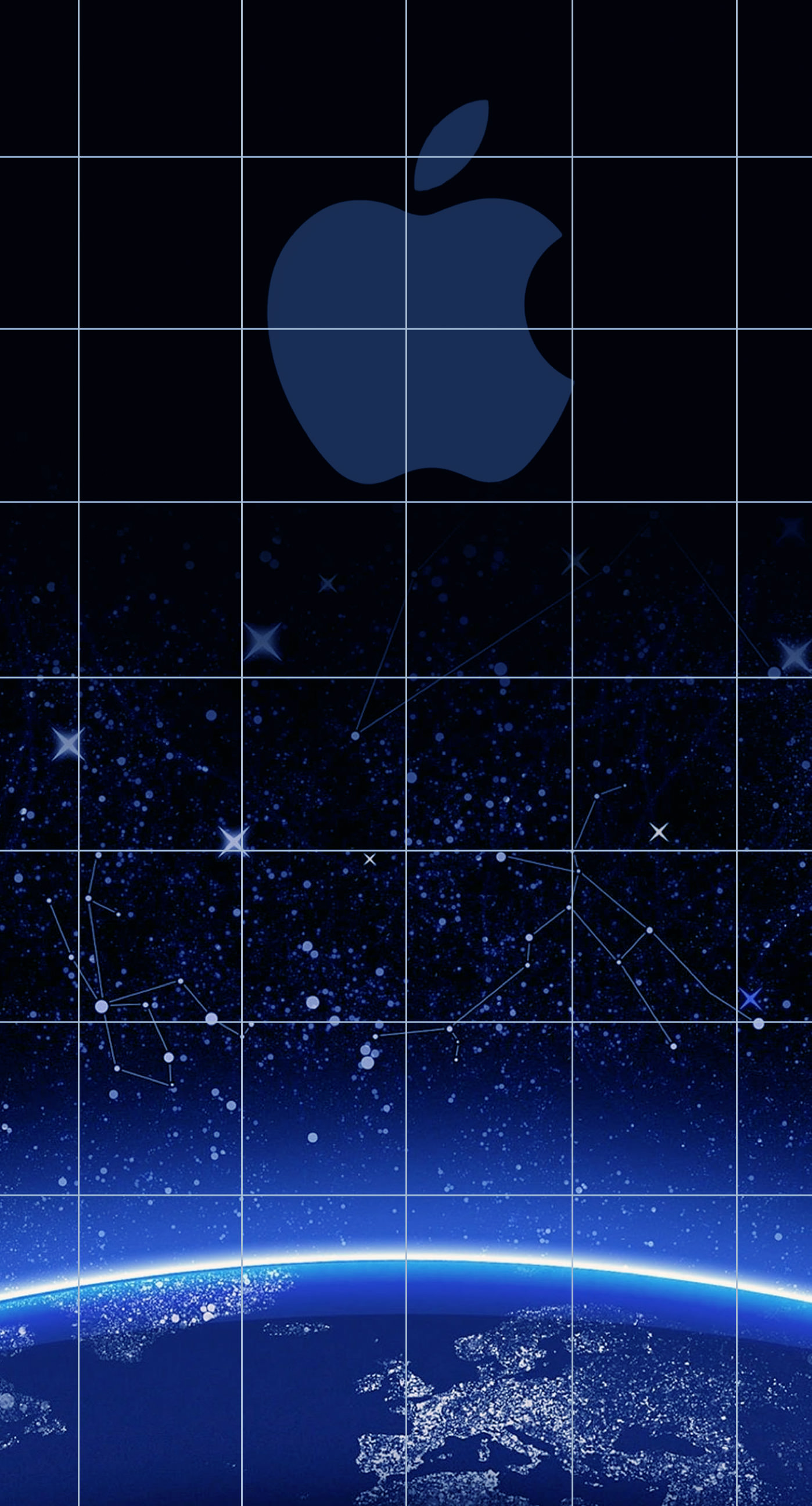 Apple Logo Shelf Cool Blue Universe Wallpaper Sc iPhone6splus