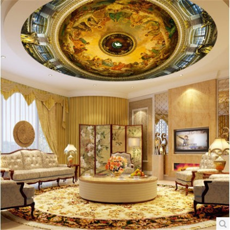 Beibehang Custom Photo Wallpaper Painting Ornate Ceiling