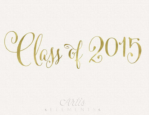 Class Of Gold Foil Script Digital Photo Overlay Typography Clip