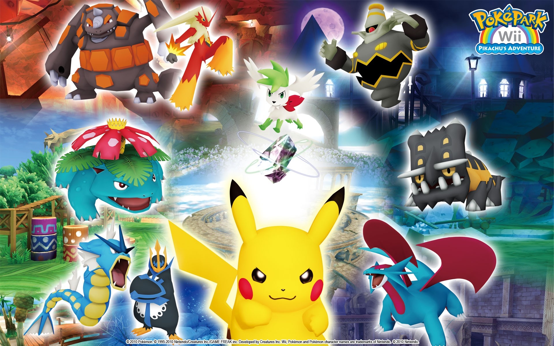 Pokemon Venusaur Pikachu Blaziken Empoleon Gyarados Bastiodon