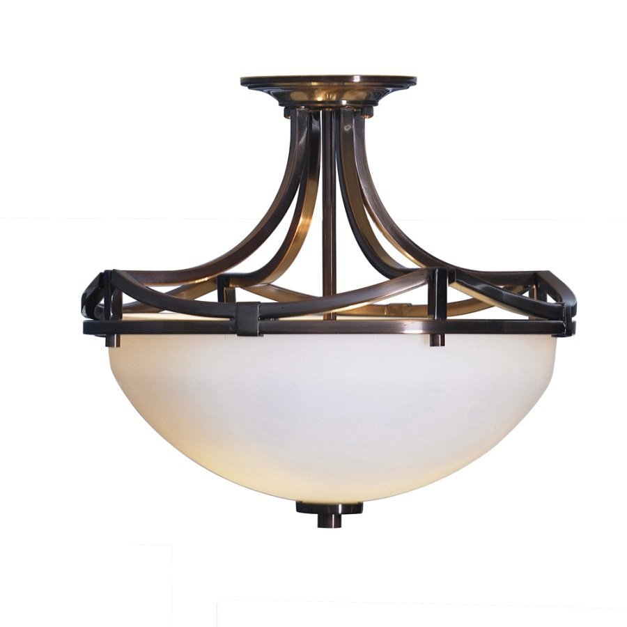 Allen Roth In Leanne Light Oil Rubbed Bronze Frosted Glass Semi