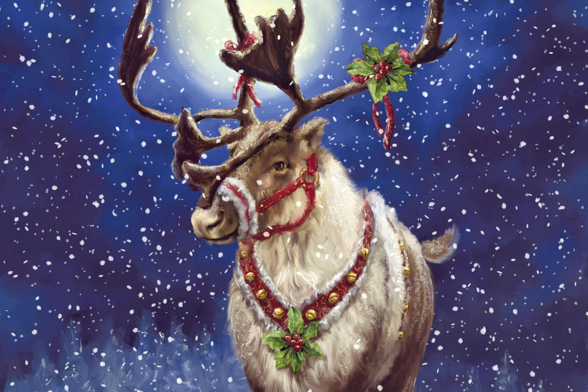 Christmas Holiday Reindeer Wallpaper HD
