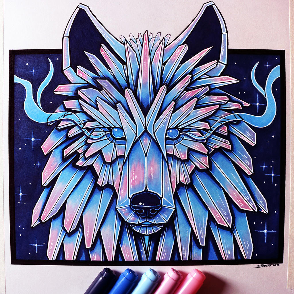 Ice Wolf Drawing By Lethalchris dcigh4z Full Wallpaper