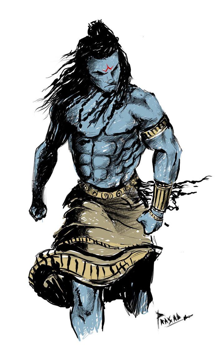 Lord Rama Shiva Painting Angry