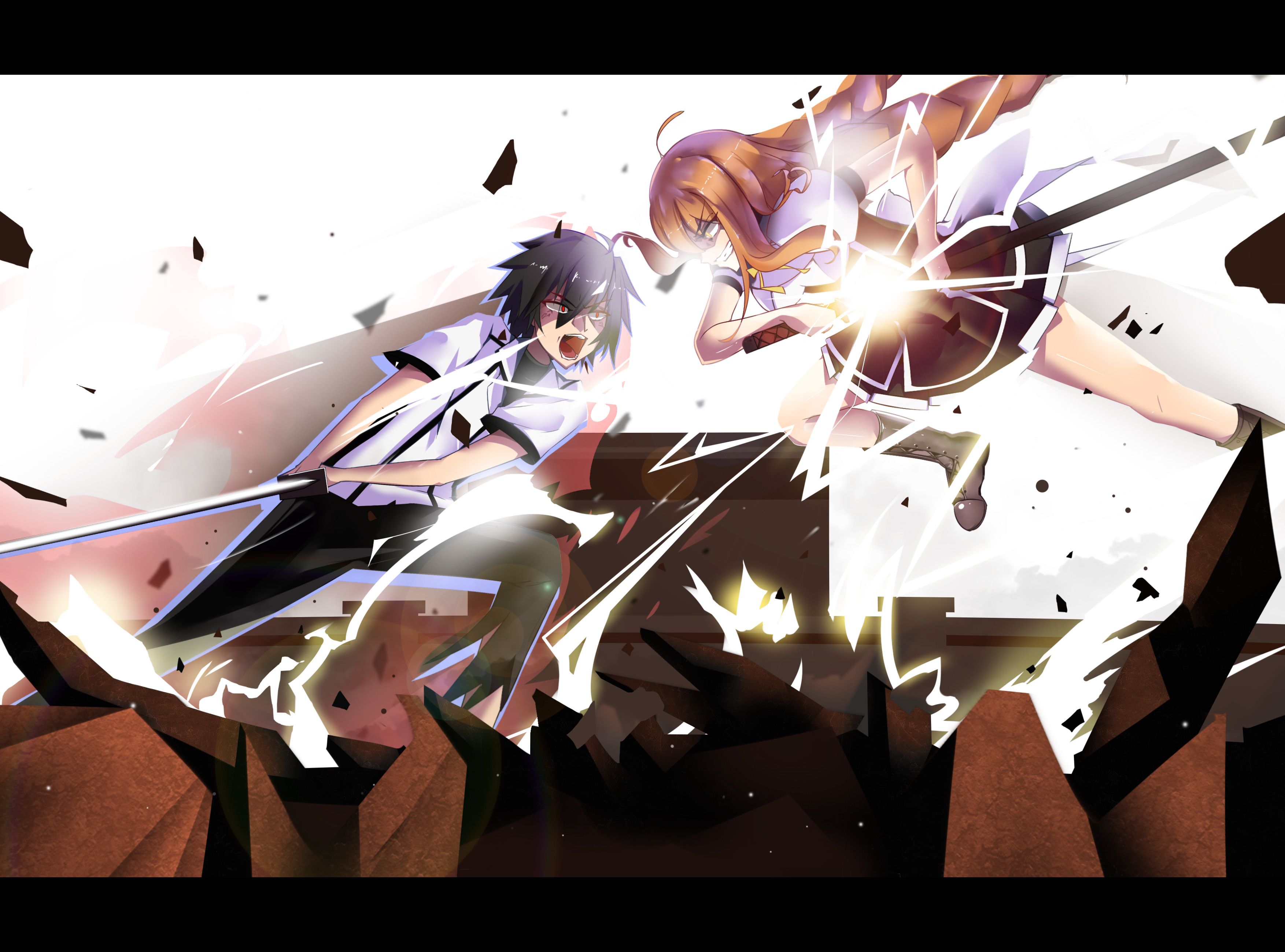 Anime Chivalry Of A Failed Knight Ikki Kurogane Tohka Todo