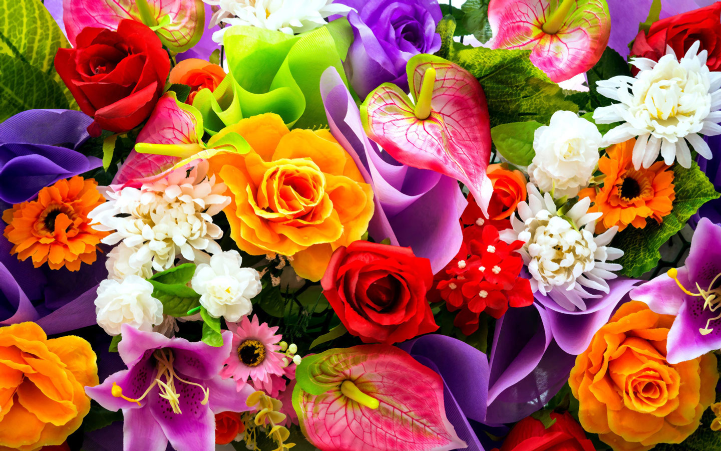 Colorful Floral Bouquet Puter Desktop Wallpaper Pictures