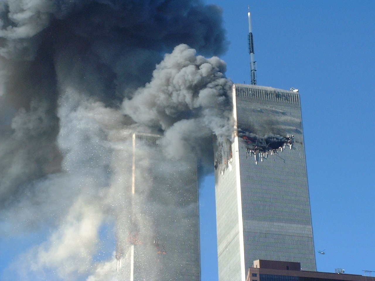 First Airplane Crash To The World Trade Center New York Sept