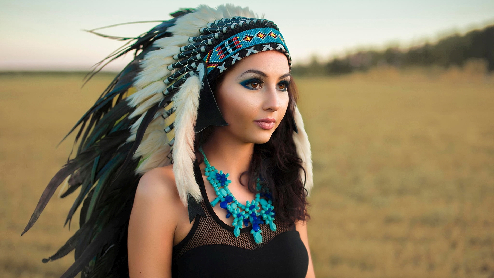 Native American Woman Widescreen Wallpaper